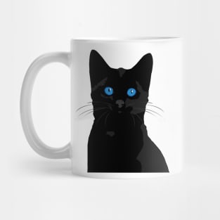 Black Cat with Blue Eyes Mug